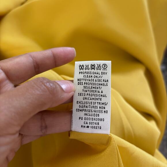 Anthropologie BHLDN Shelby A Line Midi Dress Size 2 Satin Yellow Wedding Formal - Picture 13 of 14